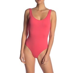 Onia Kelly Coral Solid One-Piece Swimsuit M